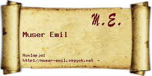 Muser Emil névjegykártya